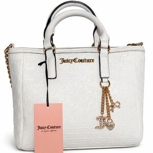 Juicy Couture White Satchel with Gold Accents